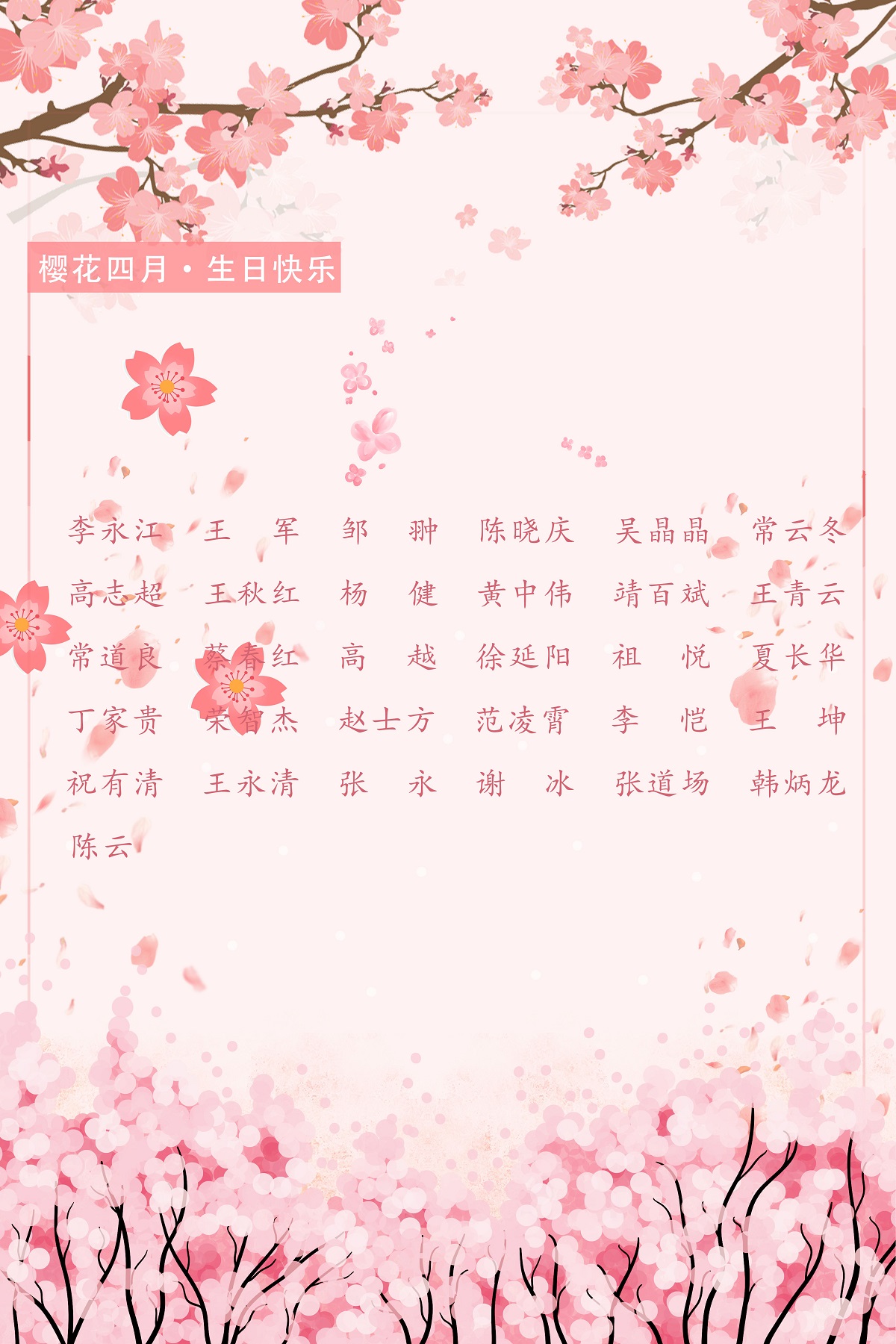 【生日祝?！抗ё?4月生日的員工生日快樂！