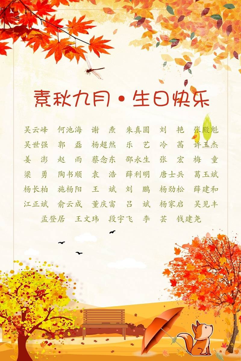 【生日祝福】恭祝09月生日的員工生日快樂！