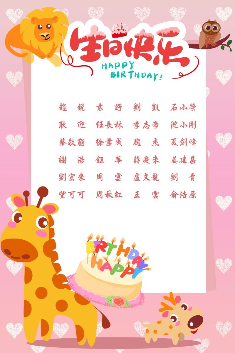 【生日祝?！抗ё?8月生日的員工生日快樂(lè)！